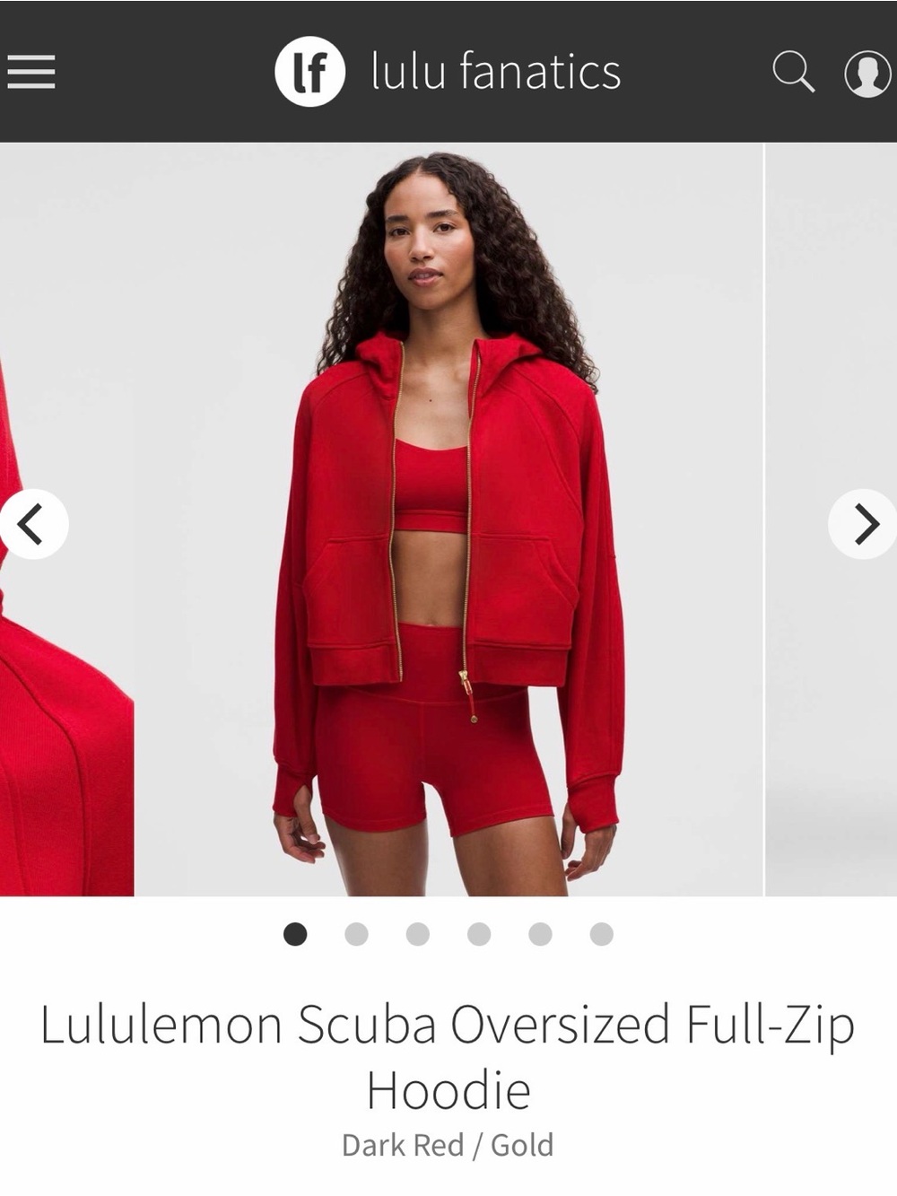 RARE NWOT Lululemon Scuba Oversized Full-Zip Hoodie Sz XS/S *Dark Red*❣️
